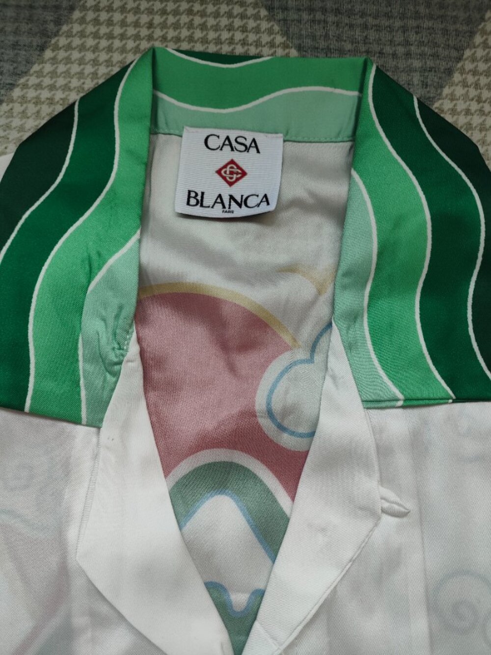 Casablanca White Silk Short-Sleeve Bowling Shirt - Picture 3 of 7